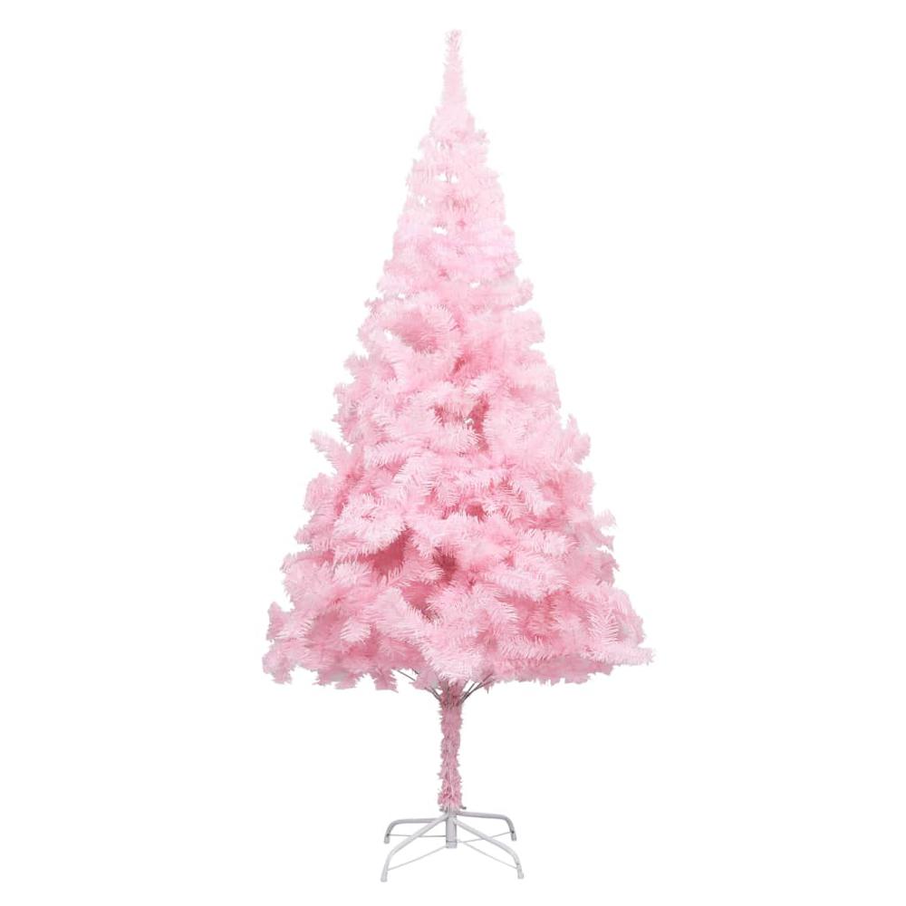 Artificial Pre-lit Christmas Tree with Stand Pink 70.9" PVC. Picture 1