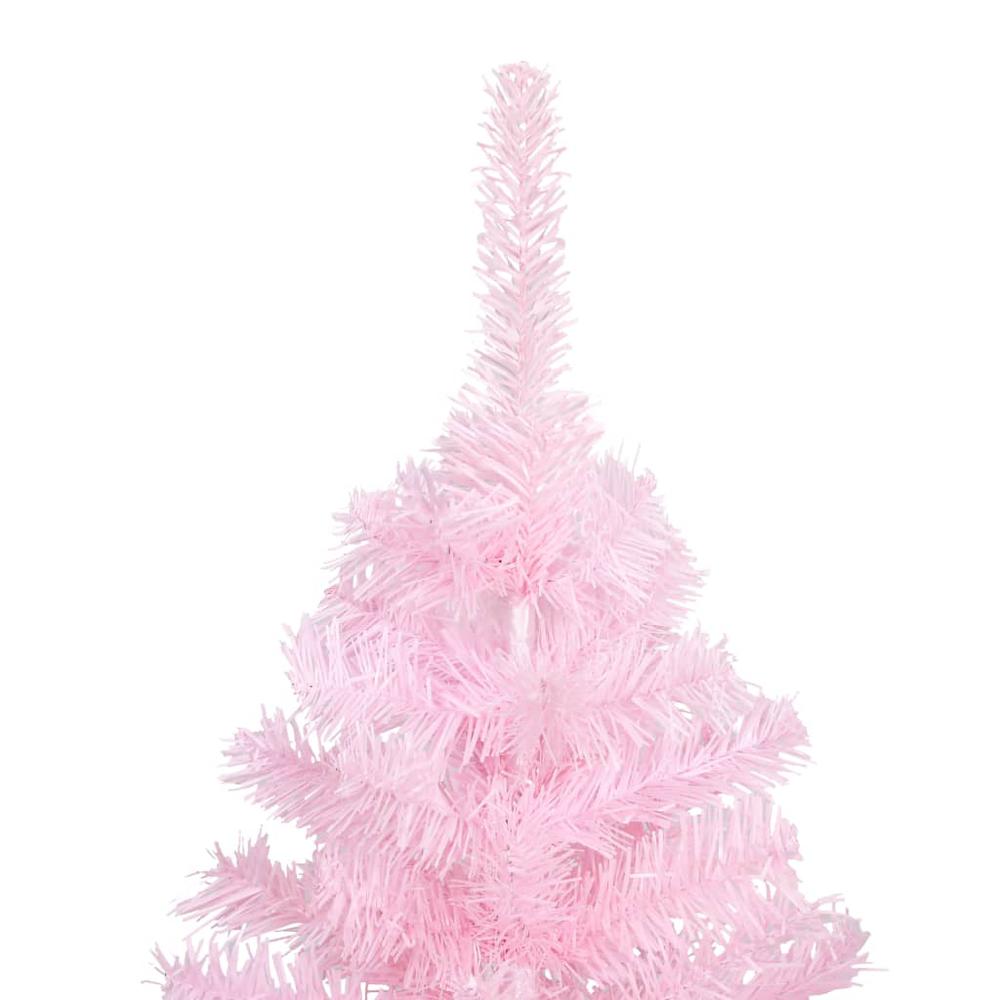 Artificial Pre-lit Christmas Tree with Stand Pink 70.9" PVC. Picture 3