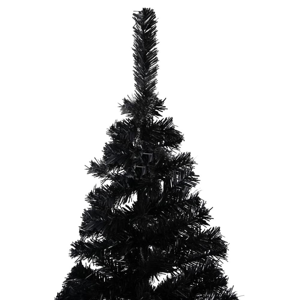 Artificial Pre-lit Christmas Tree with Stand Black 59.1" PVC. Picture 3
