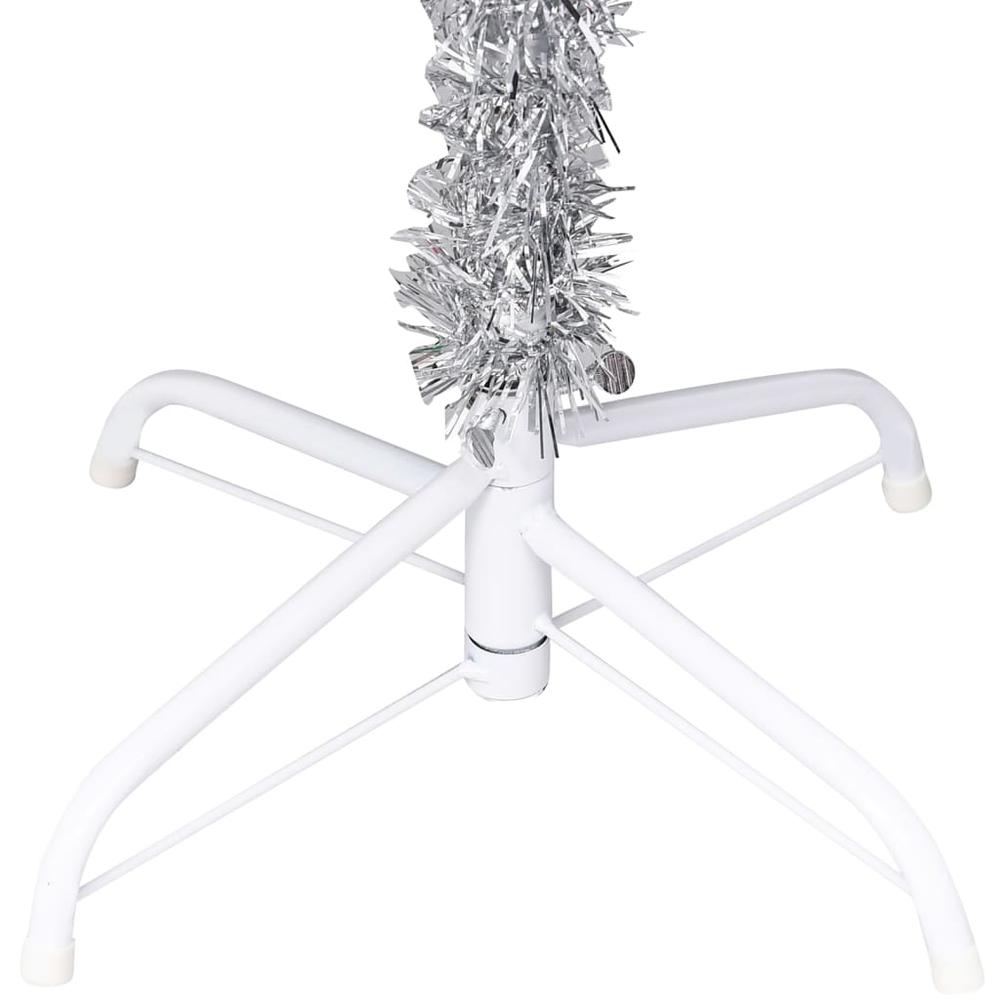 vidaXL Artificial Christmas Tree with LEDs&Stand Silver 94.5" PET. Picture 5