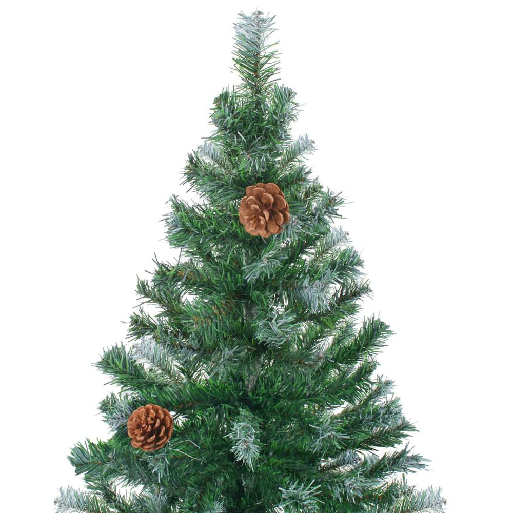 Frosted Pre-lit Christmas Tree with Pinecones 59.1". Picture 3