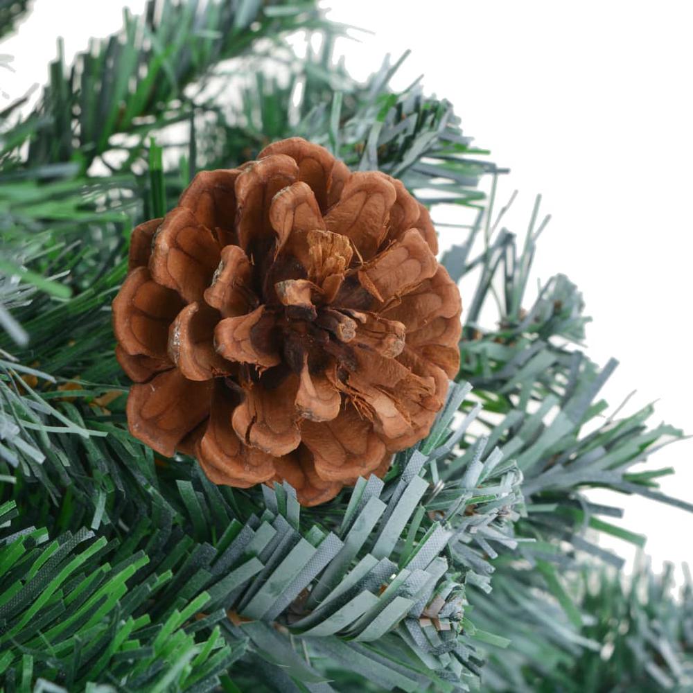 Frosted Pre-lit Christmas Tree with Pinecones 59.1". Picture 5