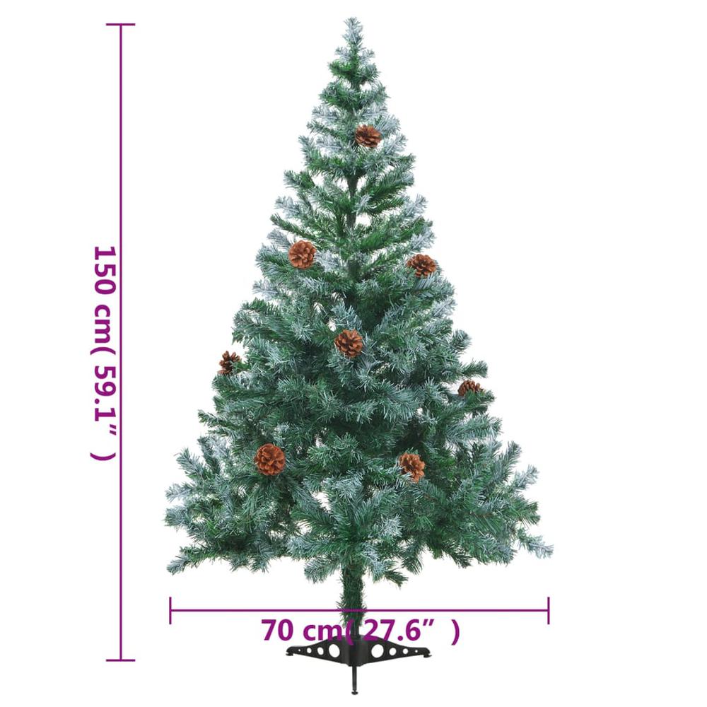 Frosted Pre-lit Christmas Tree with Pinecones 59.1". Picture 9