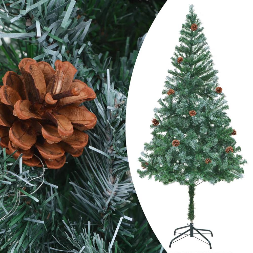 Artificial Pre-lit Christmas Tree with Pinecones 70.9". Picture 1