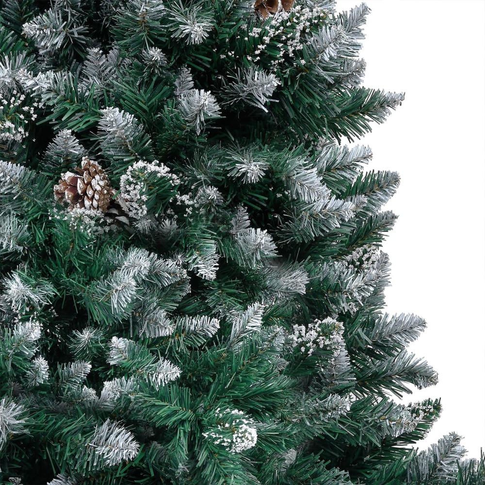 vidaXL Artificial Christmas Tree LEDs&Pine Cones&White Snow 59.1". Picture 5