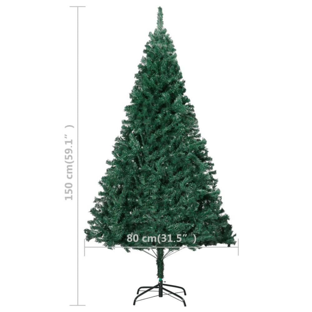 Artificial Pre-lit Christmas Tree with Thick Branches Green 59.1". Picture 7