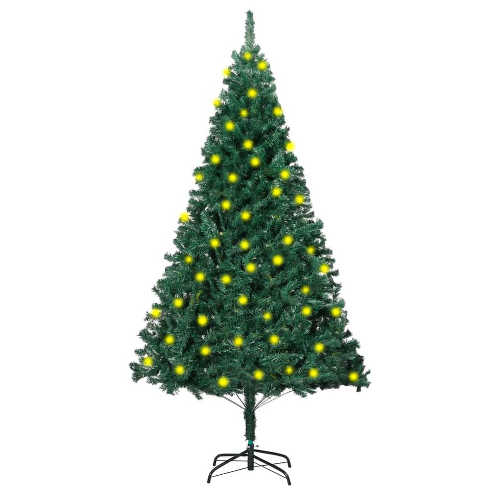 Artificial Pre-lit Christmas Tree with Thick Branches Green 70.9". Picture 9