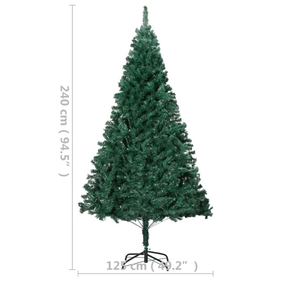 Artificial Pre-lit Christmas Tree with Thick Branches Green 94.5". Picture 7