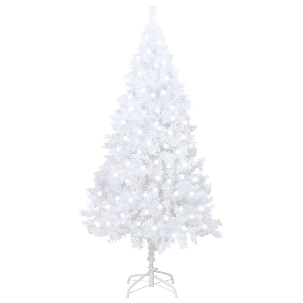 Artificial Pre-lit Christmas Tree with Thick Branches White 47.2". Picture 10