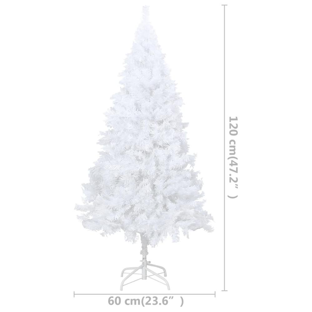 Artificial Pre-lit Christmas Tree with Thick Branches White 47.2". Picture 9