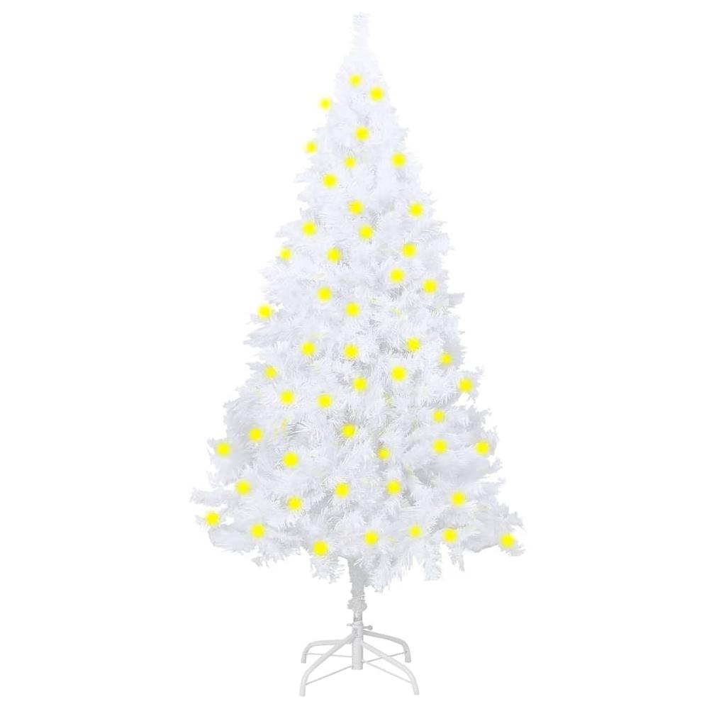 Artificial Pre-lit Christmas Tree with Thick Branches White 70.9". Picture 9