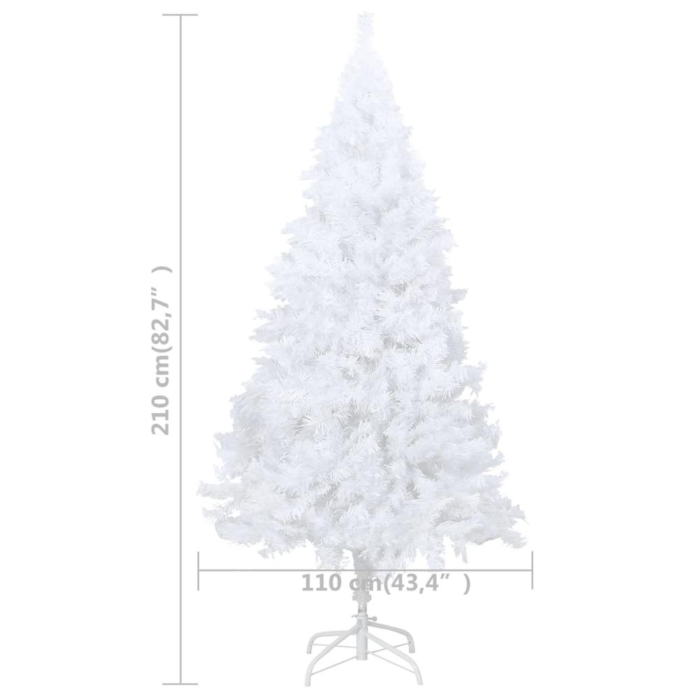 vidaXL Artificial Christmas Tree with LEDs&Thick Branches White 82.7". Picture 9