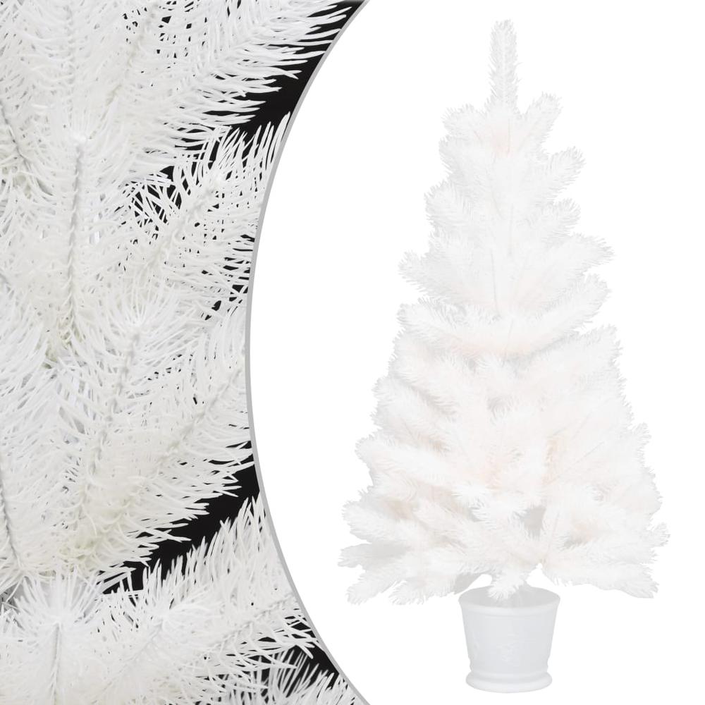 Artificial Pre-lit Christmas Tree White 35.4". Picture 1