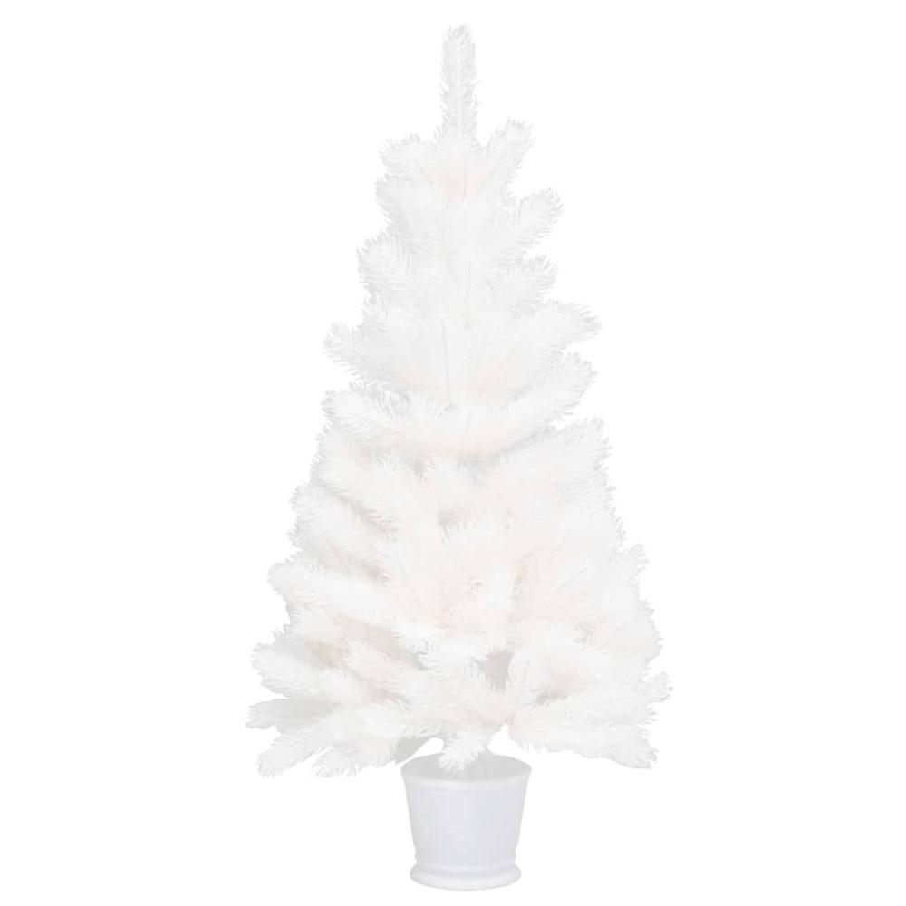 Artificial Pre-lit Christmas Tree White 35.4". Picture 2