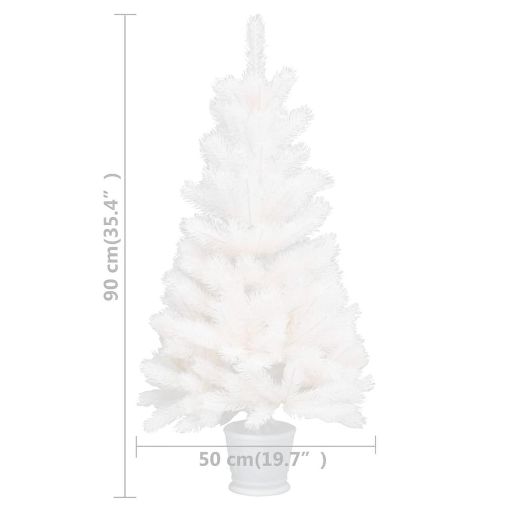 Artificial Pre-lit Christmas Tree White 35.4". Picture 8