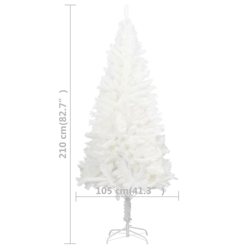 vidaXL Artificial Christmas Tree with LEDs White 82.7". Picture 9
