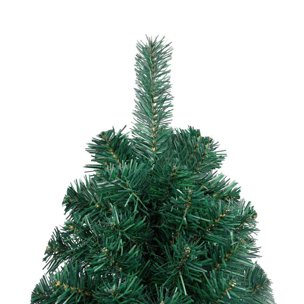 vidaXL Artificial Half Christmas Tree with LEDs&Ball Set Green 47.2", 3077477. Picture 6