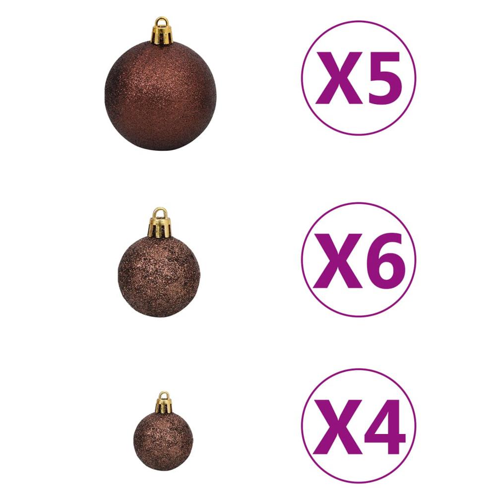 vidaXL Artificial Christmas Tree with LEDs&Ball Set Black 70.9" PVC, 3077504. Picture 9