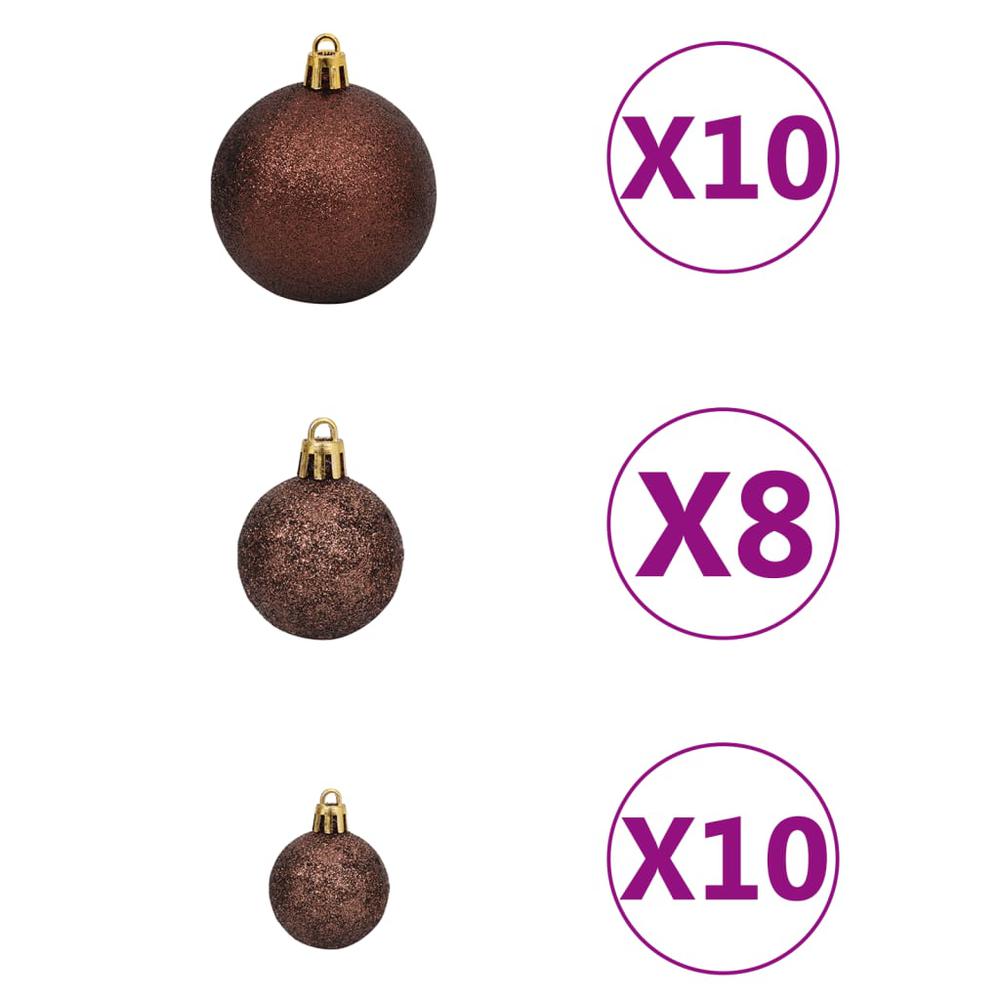 vidaXL Artificial Christmas Tree with LEDs&Ball Set Gold 82.7" PET, 3077520. Picture 8