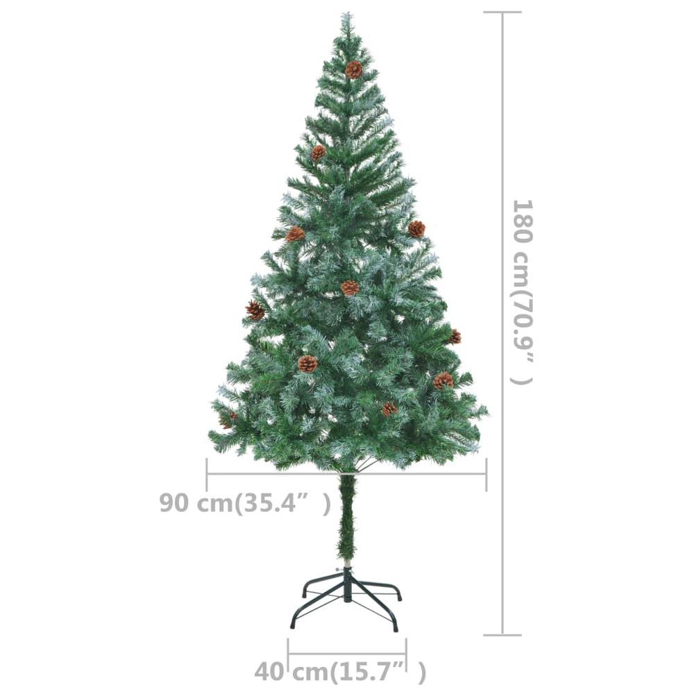 vidaXL Artificial Christmas Tree with LEDs&Ball Set&Pinecones 70.9", 3077528. Picture 10