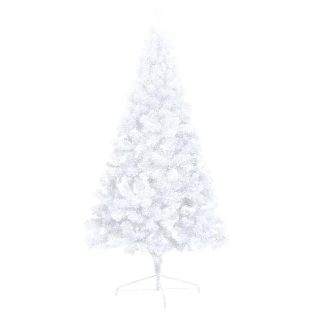 vidaXL Artificial Half Christmas Tree with LEDs&Ball Set White 59.1", 3077569. Picture 5