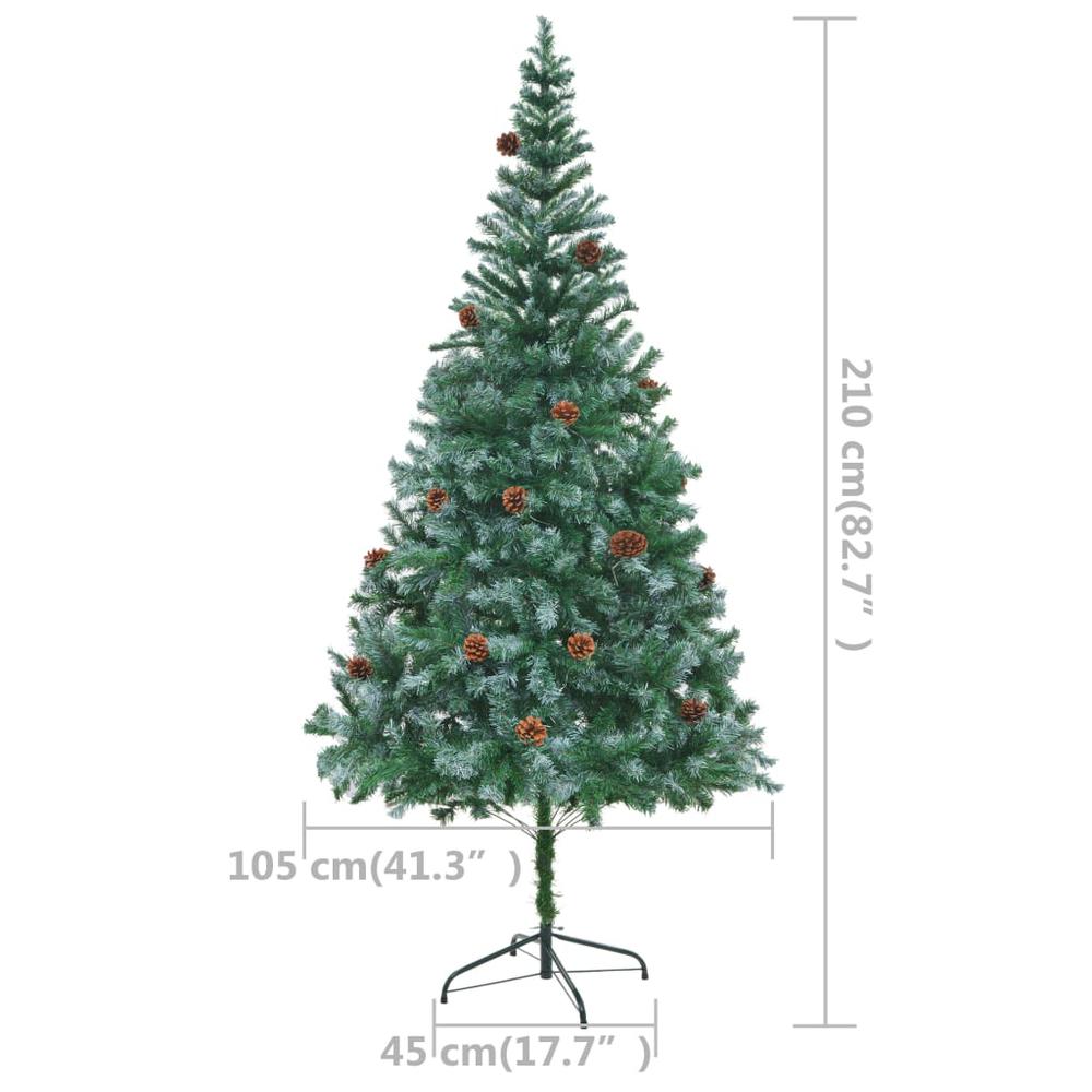 vidaXL Artificial Christmas Tree with LEDs&Ball Set Pinecones 82.7", 3077615. Picture 10