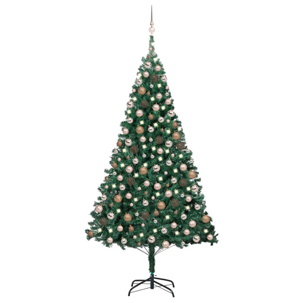 Artificial Pre-lit Christmas Tree with Ball Set Green 94.5". Picture 12