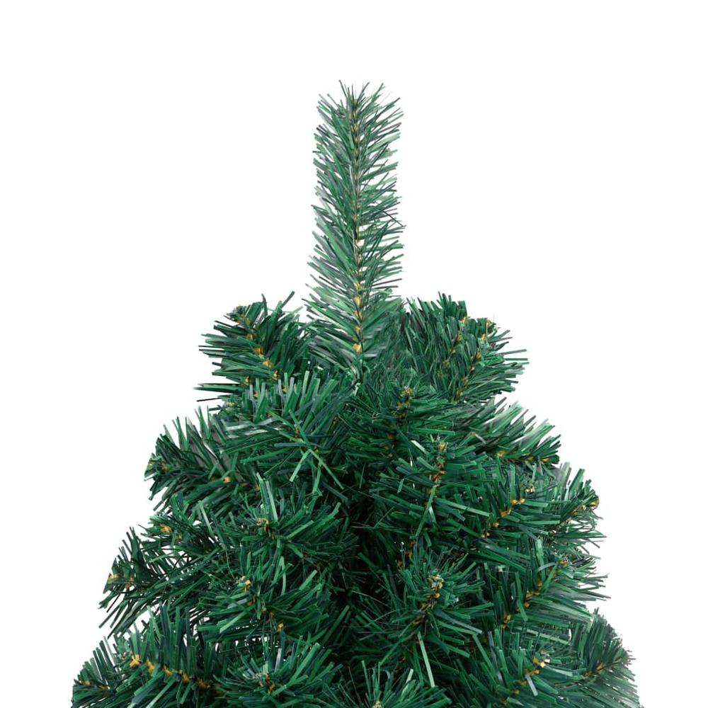 vidaXL Artificial Half Christmas Tree with LEDs&Ball Set Green 59.1", 3077650. Picture 5