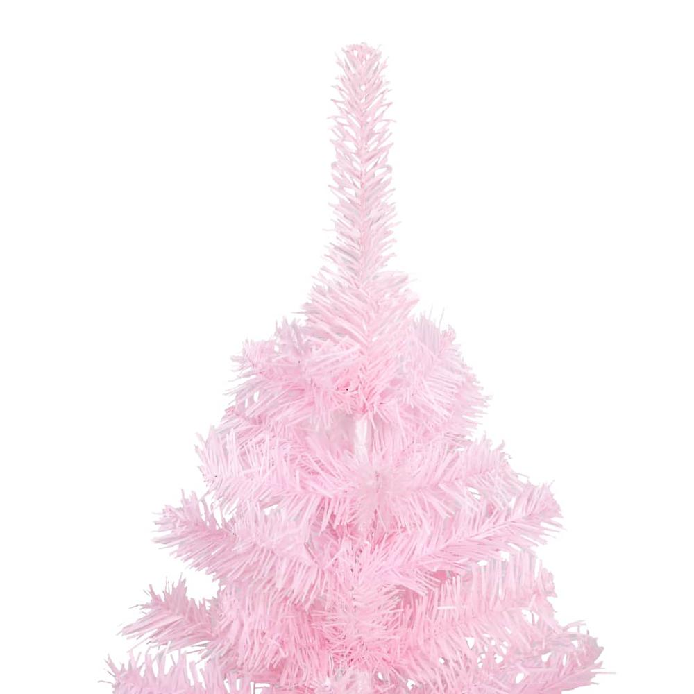 Artificial Pre-lit Christmas Tree with Ball Set Pink 59.1" PVC. Picture 2