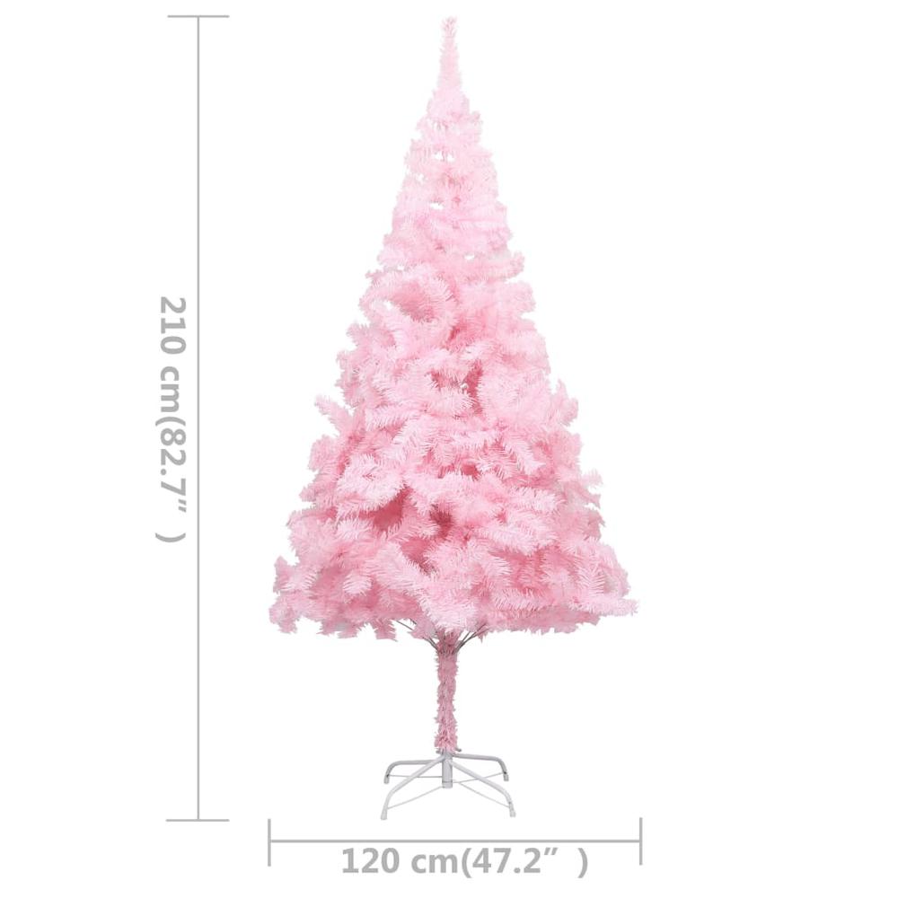 vidaXL Artificial Christmas Tree with LEDs&Ball Set Pink 82.7" PVC, 3077672. Picture 10