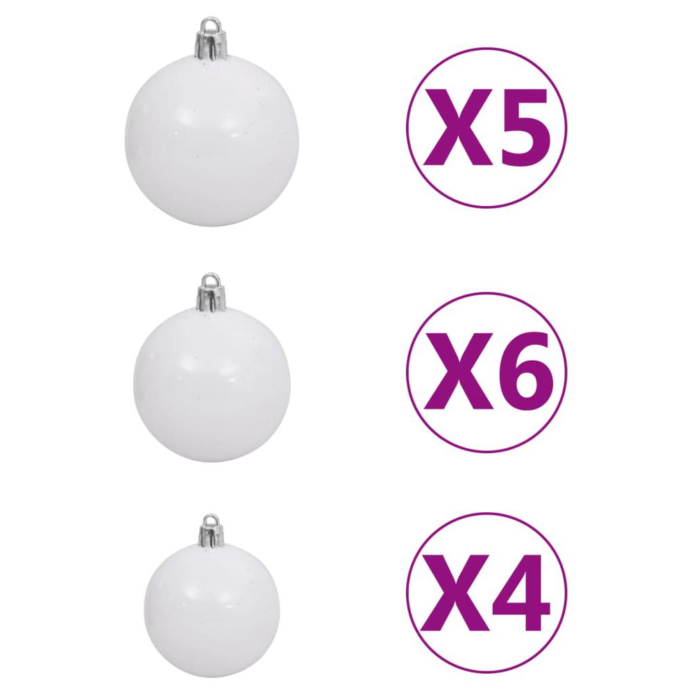 vidaXL Artificial Christmas Tree with LEDs&Ball Set White 47.2" PVC, 3077711. Picture 7