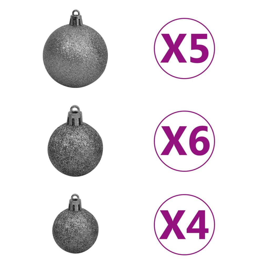 vidaXL Nordmann Fir Artificial Christmas Tree LED&Ball Set Green 59.1", 3077731. Picture 7