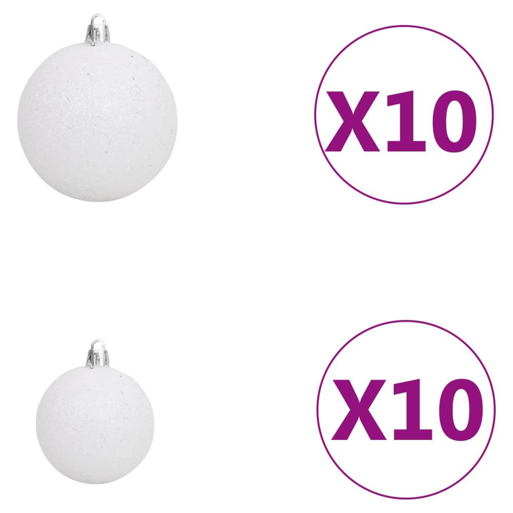 vidaXL Nordmann Fir Artificial Christmas Tree LED&Ball Set Green 82.7", 3077733. Picture 7