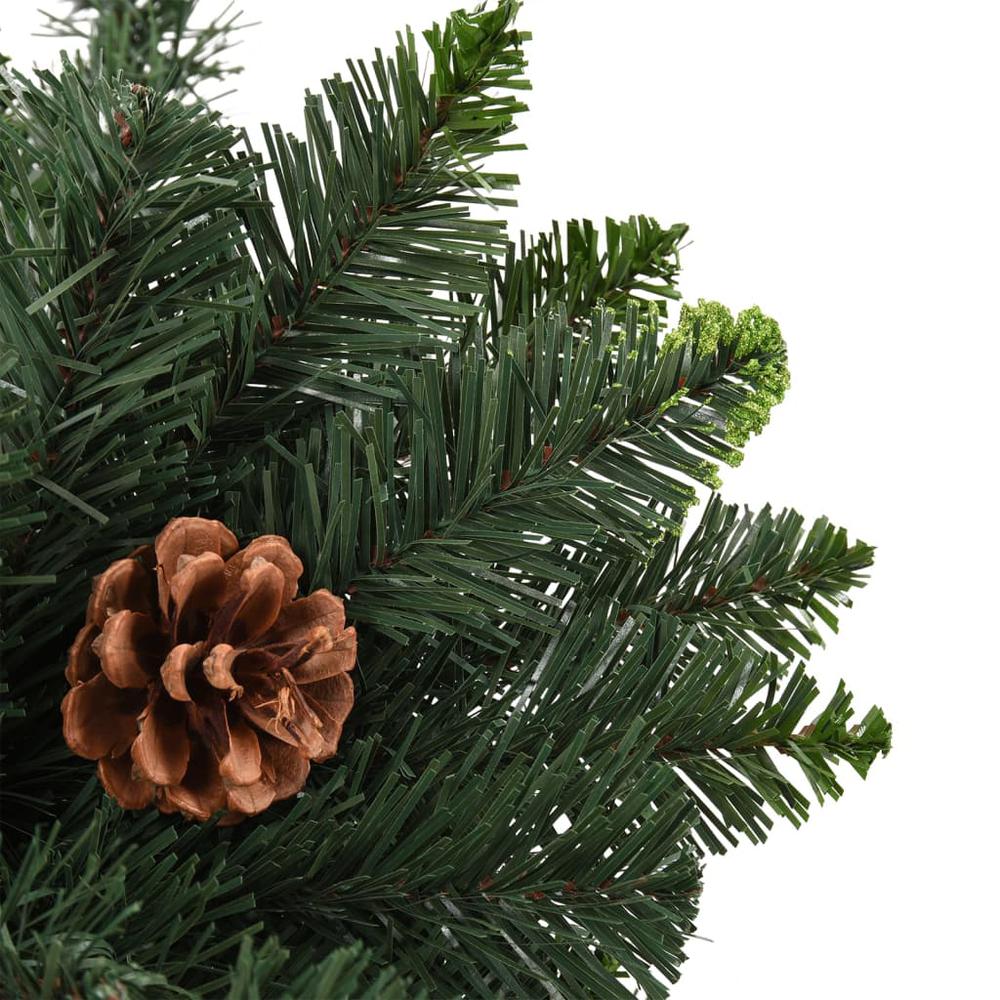 Artificial Pre-lit Christmas Tree with Pine Cones Green 59.1". Picture 3