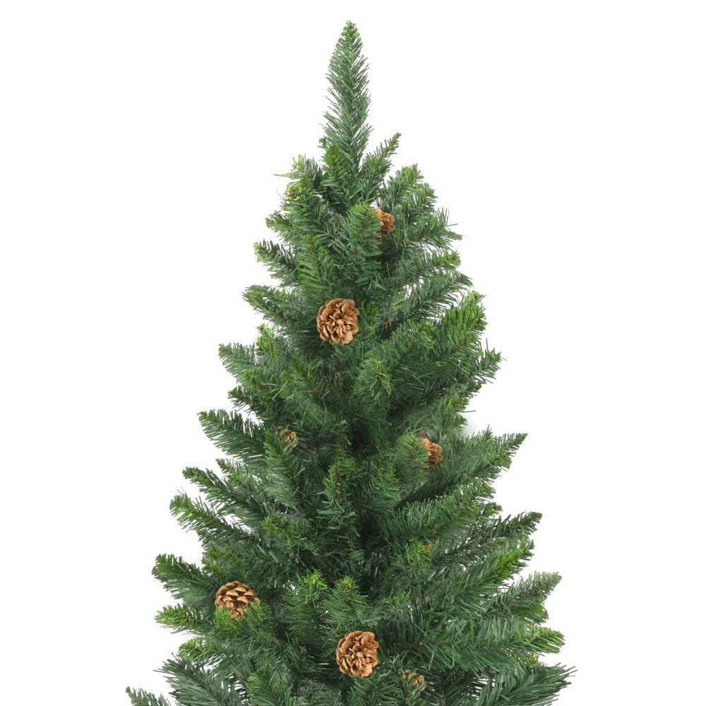 Artificial Pre-lit Christmas Tree with Pine Cones Green 59.1". Picture 6