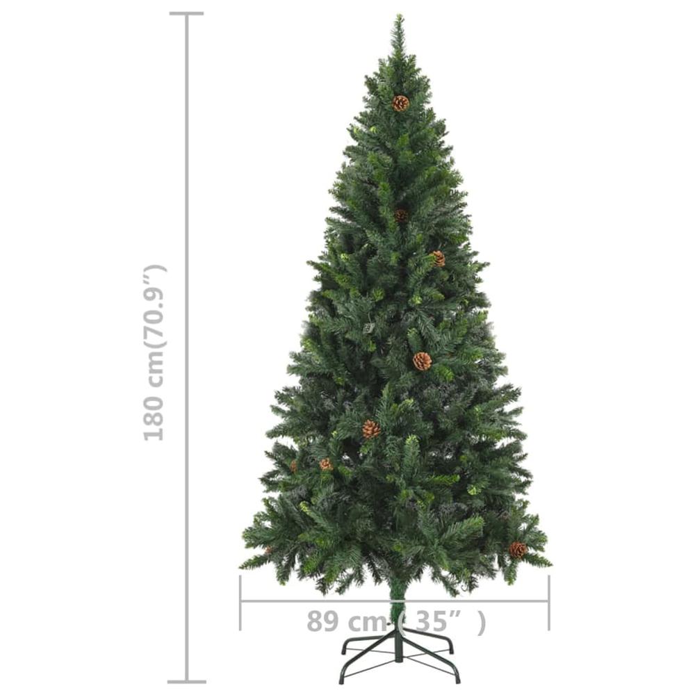 Artificial Pre-lit Christmas Tree with Pine Cones Green 70.9". Picture 10