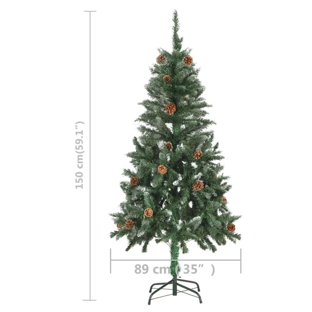 Artificial Pre-lit Christmas Tree with Pine Cones 59.1". Picture 8