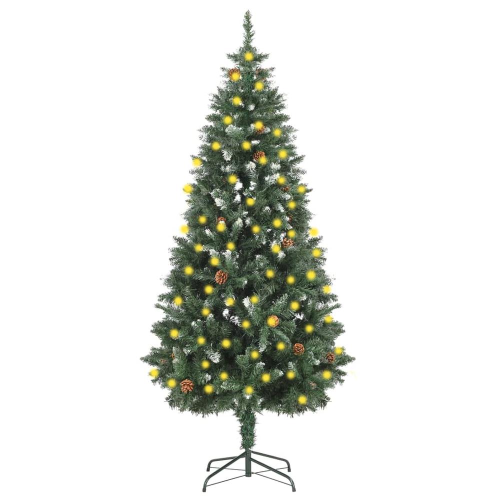 Artificial Pre-lit Christmas Tree with Pine Cones 70.9". Picture 9