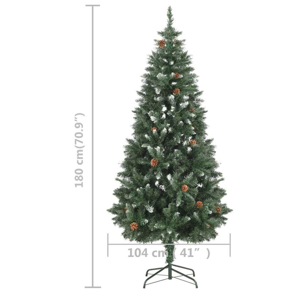 Artificial Pre-lit Christmas Tree with Pine Cones 70.9". Picture 8