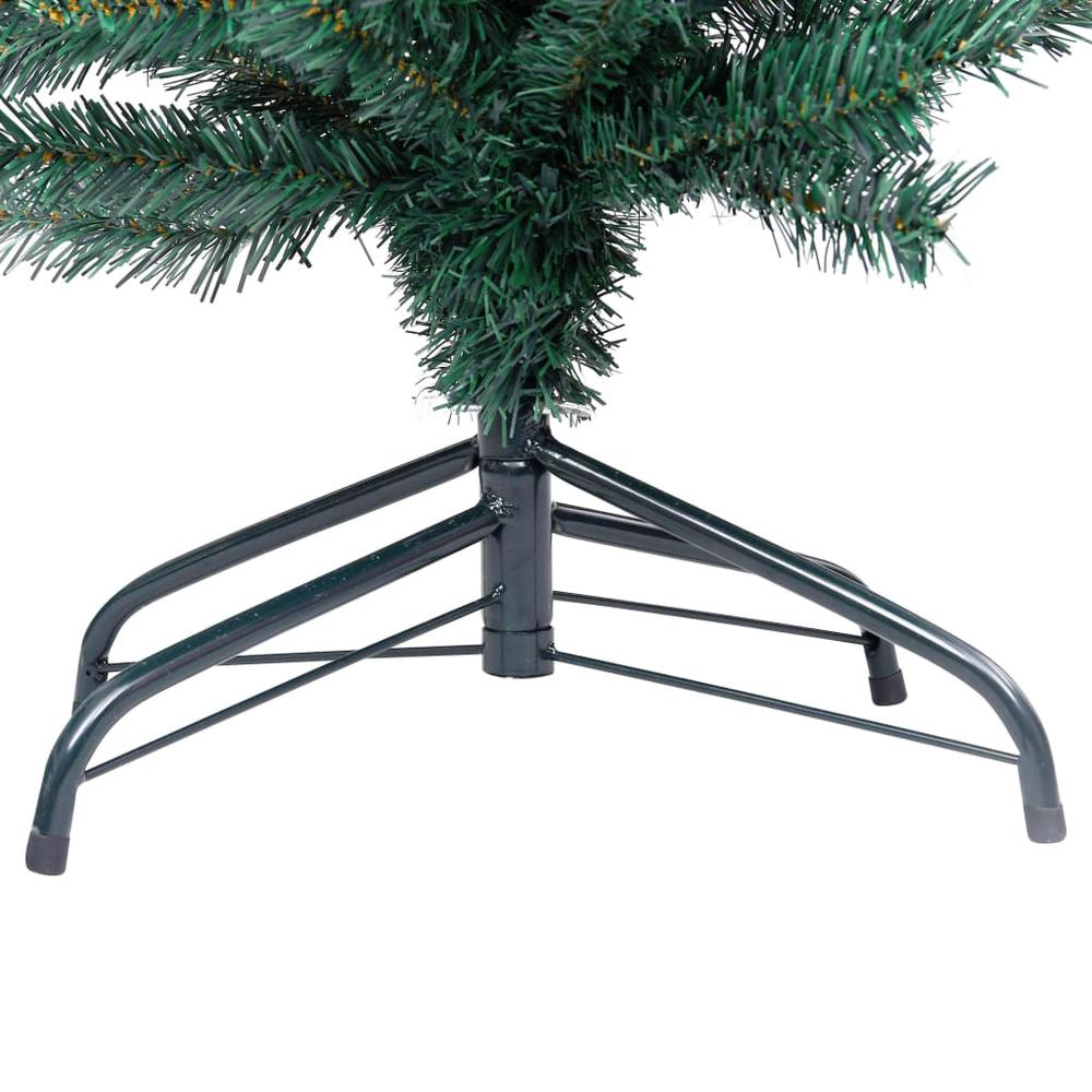 Slim Artificial Pre-lit Christmas Tree with Stand Green 94.5" PVC. Picture 5