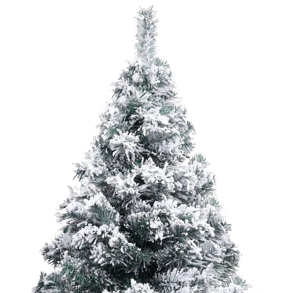 Artificial Pre-lit Christmas Tree with Flocked Snow Green 47.2". Picture 2