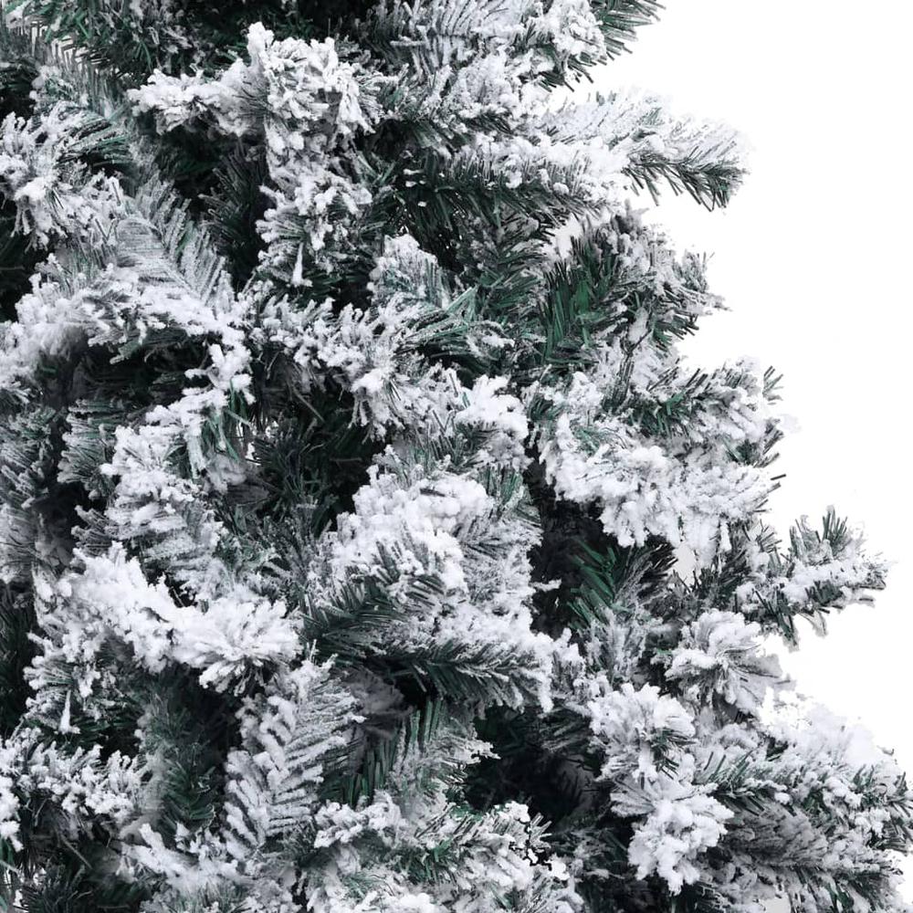 Artificial Pre-lit Christmas Tree with Flocked Snow Green 47.2". Picture 3