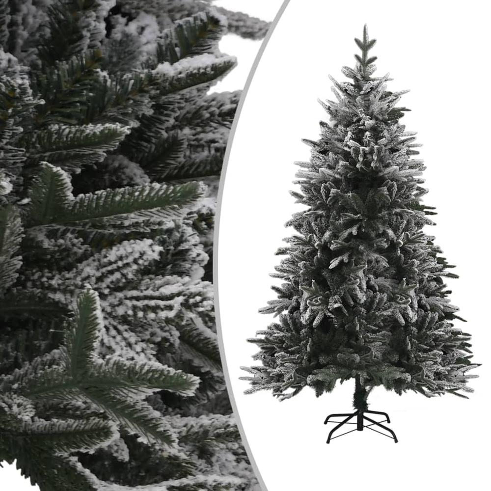 Artificial Pre-lit Christmas Tree with Flocked Snow 70.9" PVC&PE. Picture 1