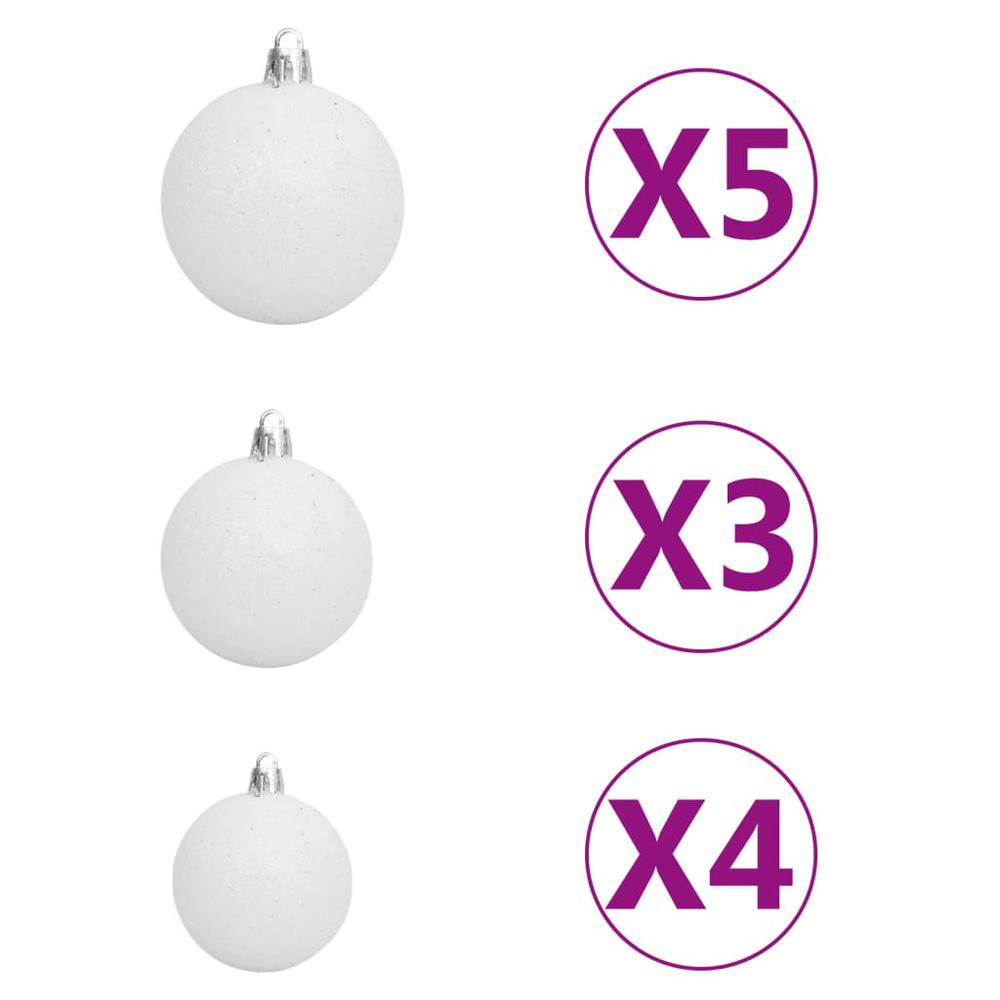 vidaXL Slim Artificial Christmas Tree with LEDs&Ball Set Green 94.5", 3077902. Picture 7