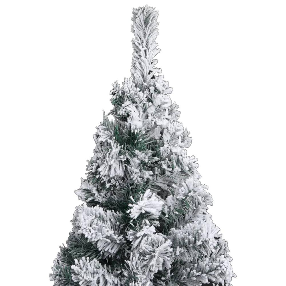 Slim Pre-lit Christmas Tree with Ball Set&Flocked Snow Green 47.2". Picture 2