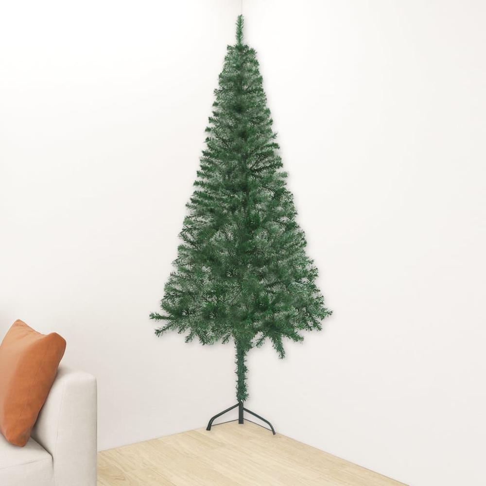 Corner Artificial Pre-lit Christmas Tree Green 47.2" PVC. Picture 1