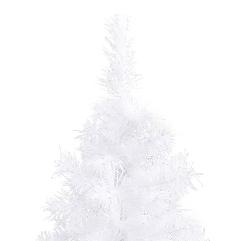 Corner Artificial Pre-lit Christmas Tree White 82.7" PVC. Picture 4