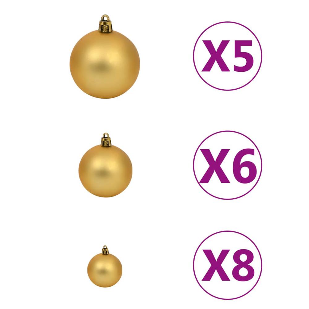 vidaXL Corner Artificial Christmas Tree LEDs&Ball Set White 59.1" PVC, 3077948. Picture 8