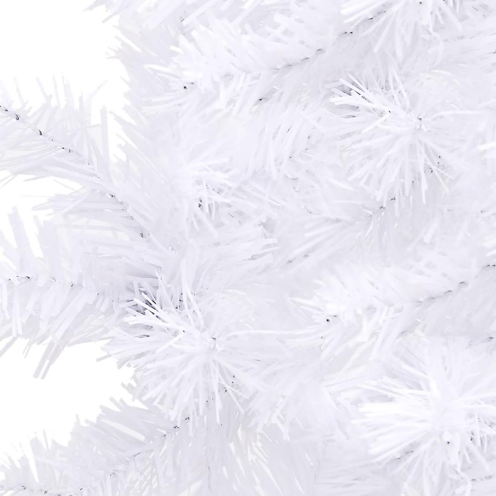 vidaXL Corner Artificial Christmas Tree LEDs&Ball Set White 82.7" PVC, 3077970. Picture 6