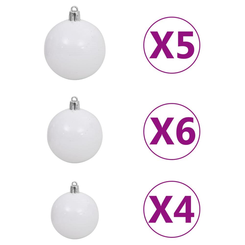 vidaXL Corner Artificial Christmas Tree LEDs&Ball Set White 82.7" PVC, 3077970. Picture 8
